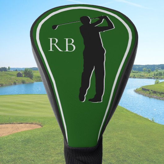 Moderne grüne Monogramm-Golfkopfabdeckung für Herr Golf Headcover
