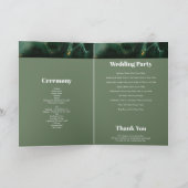 Moderne grüne Monogramm-Hochzeitsordnung Programm (Innenseite)