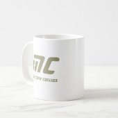 Moderne grüne Monogramm Name Minimaler Text Männer Kaffeetasse (Vorderseite Links)