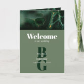 Moderne grüne Monogrammfolge Programm (Vorderseite)