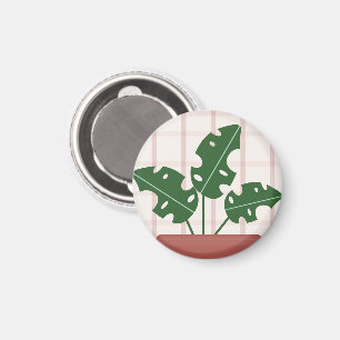 Moderne grüne Monstera-Blatt-Geburtstags-Pflanze Magnet