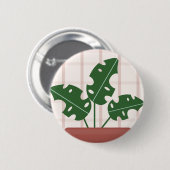 Moderne grüne Monstera-Blatt-Geburtstagskarte Button (Vorne & Hinten)