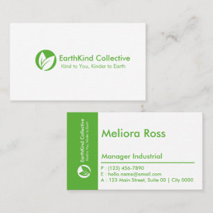 Moderne grüne Ökologische Sauberkeit Minimalistisc Visitenkarte