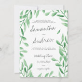 Moderne grüne Olivenbäume Hochzeit Einladung (Vorderseite)
