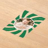 Moderne grüne Peppermint Swirl Holiday Acryleinladungen (Ablage )