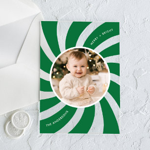 Moderne grüne Peppermint Swirl Holiday Acryleinladungen
