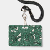 Moderne grüne Pflanze Botanisches Design Ausweis (Rückseite mit Lanyard)