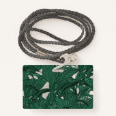 Moderne grüne Pflanze Botanisches Design Ausweis (Rückseite mit Schlüsselband)