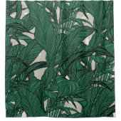 Moderne grüne Pflanze Botanisches Design Duschvorhang (Vorderseite)