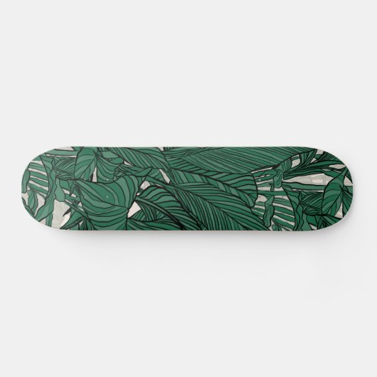 Moderne grüne Pflanze Botanisches Design Skateboard (Horizontal)