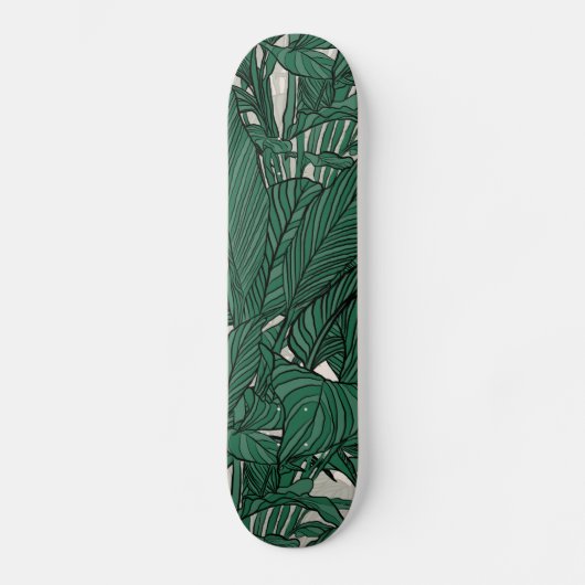 Moderne grüne Pflanze Botanisches Design Skateboard (Vorderseite)