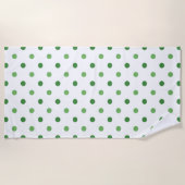 Moderne grüne Polka-Punkte Strandtuch (Vorderseite)