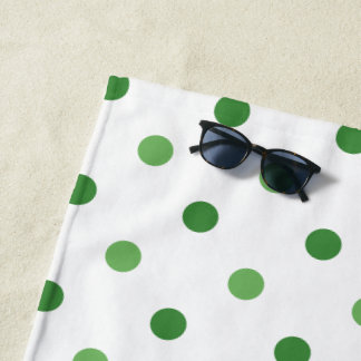 Moderne grüne Polka-Punkte Strandtuch
