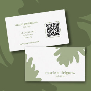 Moderne grüne QR-Code-Visitenkarte Visitenkarte