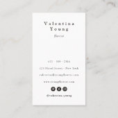 Moderne, grüne Rosa Linie Blumenart zeichnend eleg Visitenkarte (Rückseite)