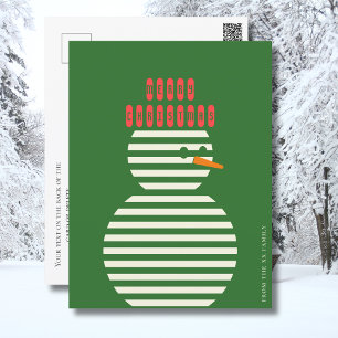 Moderne grüne rote Schneemann Weihnachten