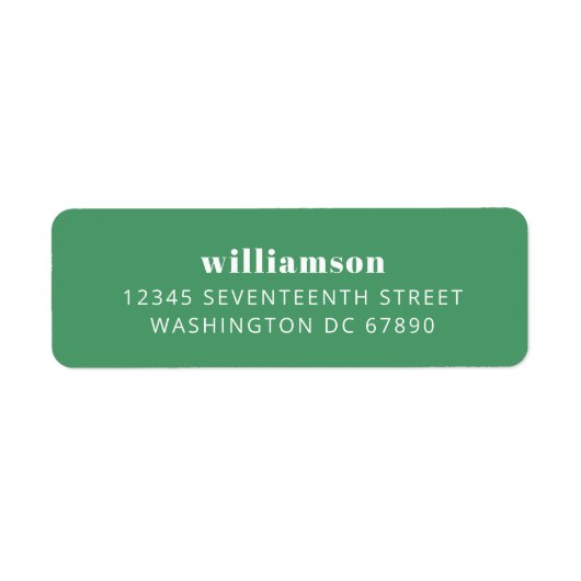 Moderne grüne Rücksendeadresse mit einfachem Nachn (Vorne)