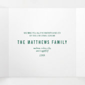 Moderne grüne Rustikale Schneeflocke 3 Foto Dreifach Gefaltete Urlaubskarte (Innenseite Mitte)