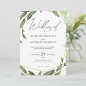 Moderne Grüne Sage Green Wedding Einladung (Stehend Vorderseite)