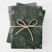 Moderne grüne Salbei-Kamille Geschenkpapier Set (Beispiel)