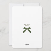 Moderne grüne Samtschleife Foto Weihnachtskarte Feiertagskarte (Rückseite)