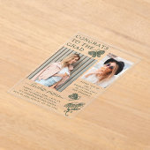 Moderne Grüne Schmetterlingspartei Foto Graduation Acryleinladungen (Ablage )