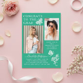 Moderne Grüne Schmetterlingspartei Foto Graduation Acryleinladungen