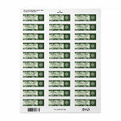 Moderne grüne Schneeflocken-Adressetiketten (Vorne)