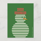 Moderne, grüne SchneemannsWeihnachten Feiertagspostkarte (Vorderseite)