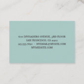 Moderne grüne Schönheit Personalisiert Visitenkarte (Rückseite)