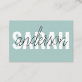 Moderne grüne Schönheit Personalisiert Visitenkarte (Vorderseite)