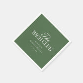 Moderne grüne Schrift benutzerdefinierte Junggesel Serviette (Ecke)