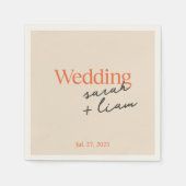 Moderne grüne Schrift Hochzeit von Napkins Serviette (Vorderseite)