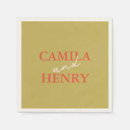 Moderne grüne Schrift Hochzeit von Napkins Serviette