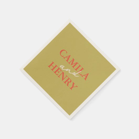 Moderne grüne Schrift Hochzeit von Napkins Serviette (Ecke)