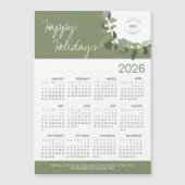 Moderne grüne Schrift Ihr Logo hier, Kalender 2025 Magnetkarte (Vorderseite)