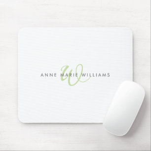 Moderne grüne Schriftmonogramm Mousepad