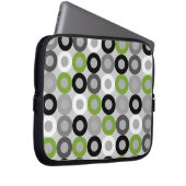 Moderne grüne, schwarz-weiße Punkte - Laptop-Sieb Laptopschutzhülle (Vorne Rechts)