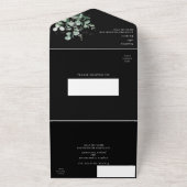 Moderne Grüne Schwarze Hochzeit All In One Einladung (Außenbereich)