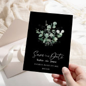 Moderne grüne Schwarze Hochzeit retten das Datum Save The Date