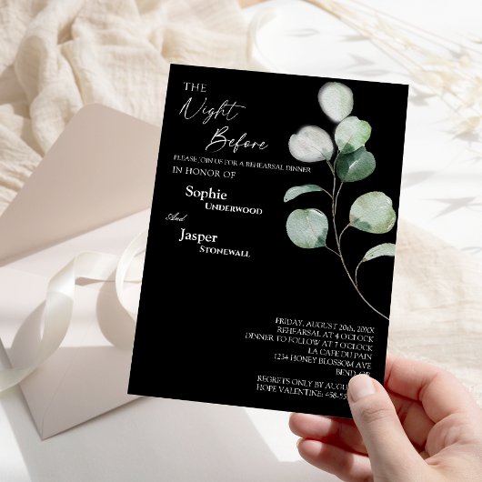 Moderne grüne Schwarze Nacht vor Probe Einladung