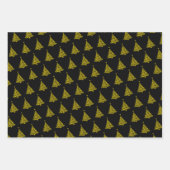 Moderne grüne Schwarze Weihnachtsbaumpattern Urlau Geschenkpapier Set (Vorderseite)