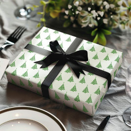 Moderne grüne Schwarze Weihnachtsbaumpattern Urlau Geschenkpapier Set