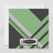 Moderne grüne Semi-Karierte Geburtstagseinladung Einladung (Rückseite)
