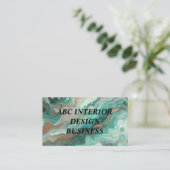 Moderne grüne silberne Marmorstruktur und Typograf Visitenkarte (Stehend Vorderseite)