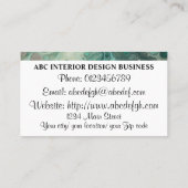 Moderne grüne silberne Marmorstruktur und Typograf Visitenkarte (Rückseite)