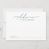 Moderne grüne Skriptberatung für die Graduate Card (Vorderseite)