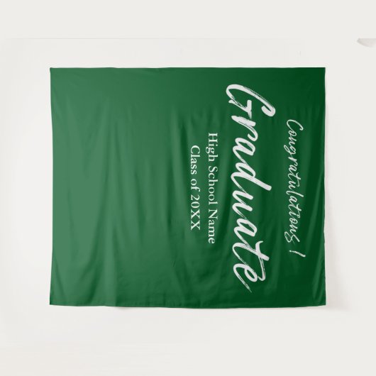 Moderne grüne Skripte Herzlichen Glückwunsch Gradu Wandteppich (Vorderseite (Horizontal))