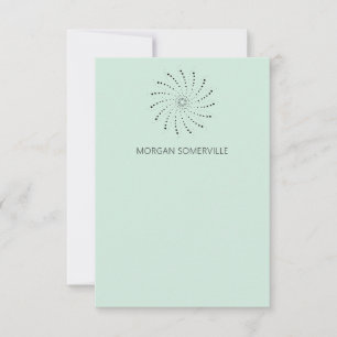 Moderne Grüne Spirale Punkt Elegant Mitteilungskarte