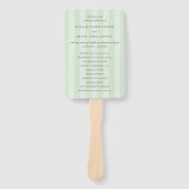 Moderne grüne Streifen Elegantes Hochzeitsprogramm Fächer (Vorderseite)